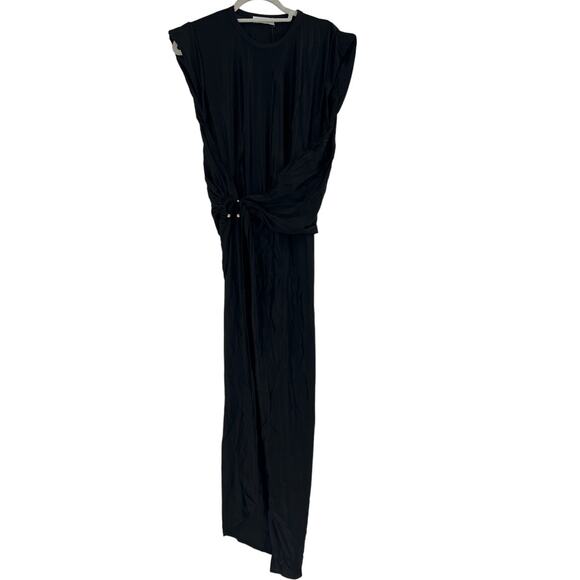 Paco Rabanne Black Draped Dress With Signature Piercing 34 | XS - Picture 7 of 15